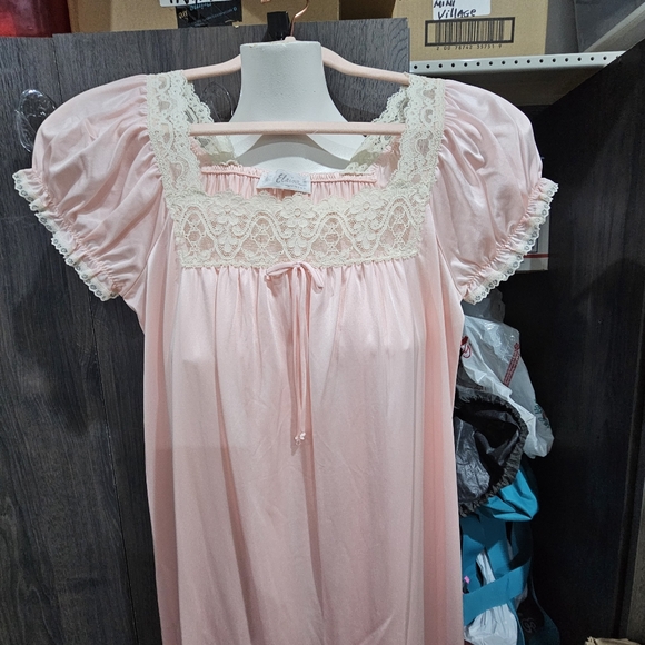 Miss Elaine Babydoll Cap Sleeves Full Length Nightgown Size S RARE HTF - Picture 4 of 10